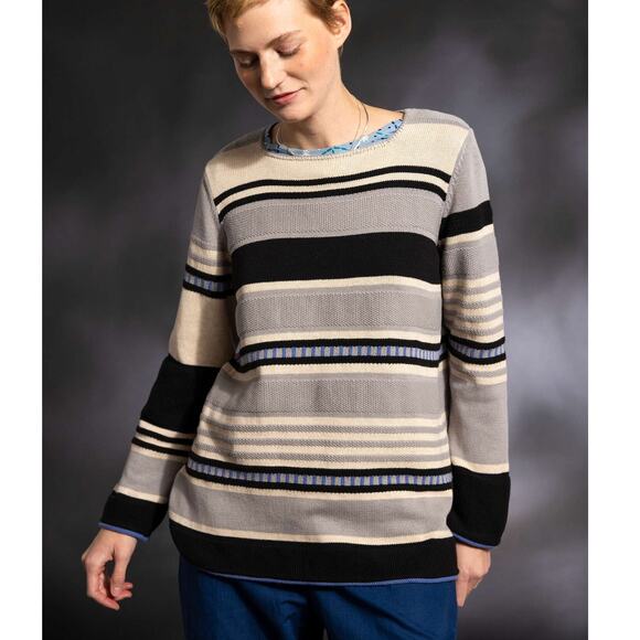 Gudrun Sjoden Alfrida Striped Sweater Recycled Cotton - Picture 1 of 8